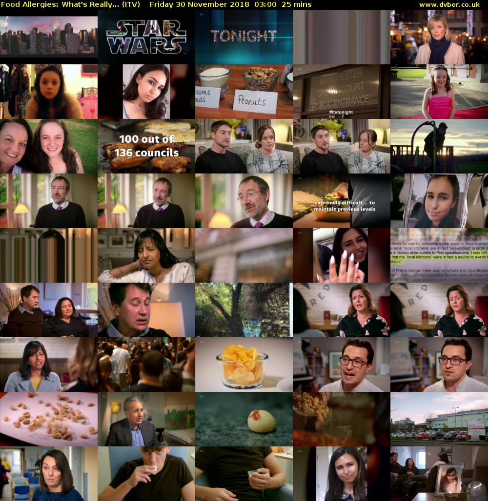 Food Allergies: What's Really... (ITV) Friday 30 November 2018 03:00 - 03:25
