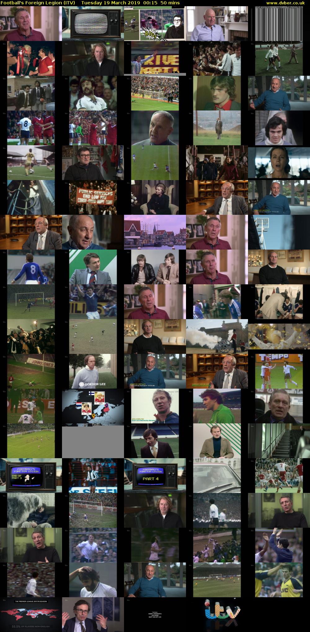 Football's Foreign Legion (ITV) Tuesday 19 March 2019 00:15 - 01:05