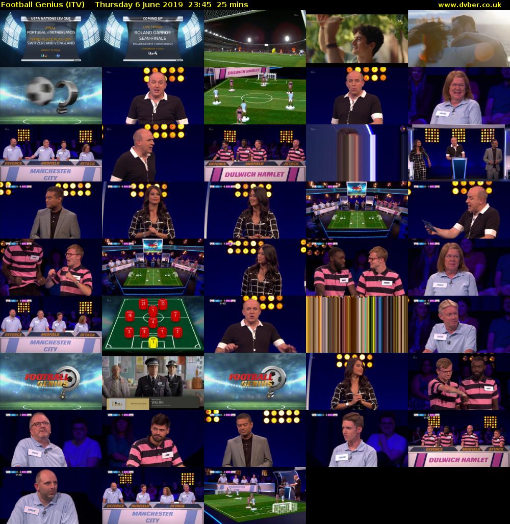Football Genius (ITV) Thursday 6 June 2019 23:45 - 00:10