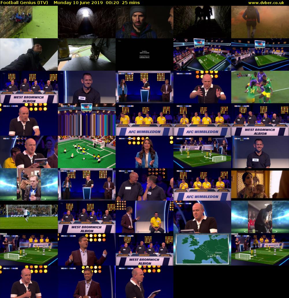 Football Genius (ITV) Monday 10 June 2019 00:20 - 00:45