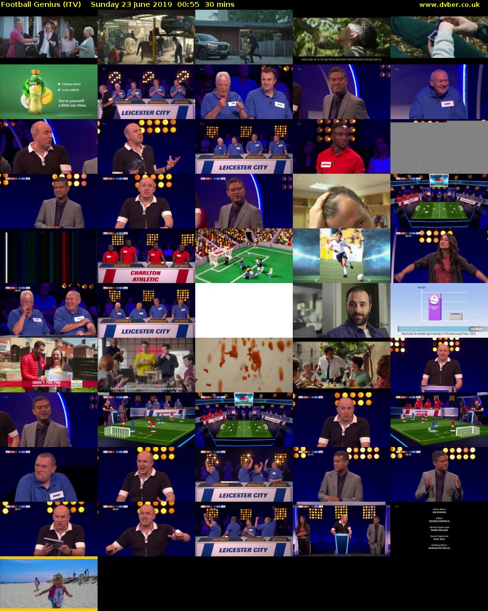 Football Genius (ITV) Sunday 23 June 2019 00:55 - 01:25