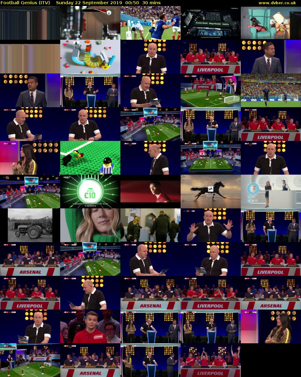 Football Genius (ITV) Sunday 22 September 2019 00:50 - 01:20