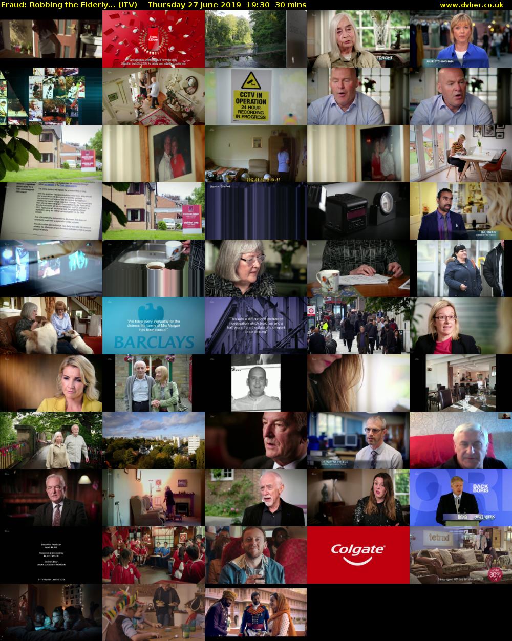 Fraud: Robbing the Elderly... (ITV) Thursday 27 June 2019 19:30 - 20:00