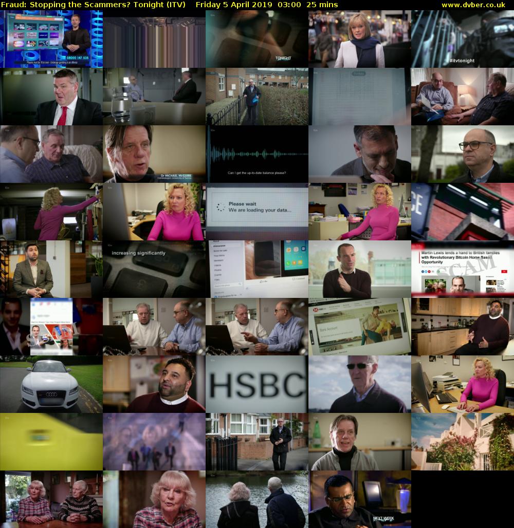 Fraud: Stopping the Scammers? Tonight (ITV) Friday 5 April 2019 03:00 - 03:25