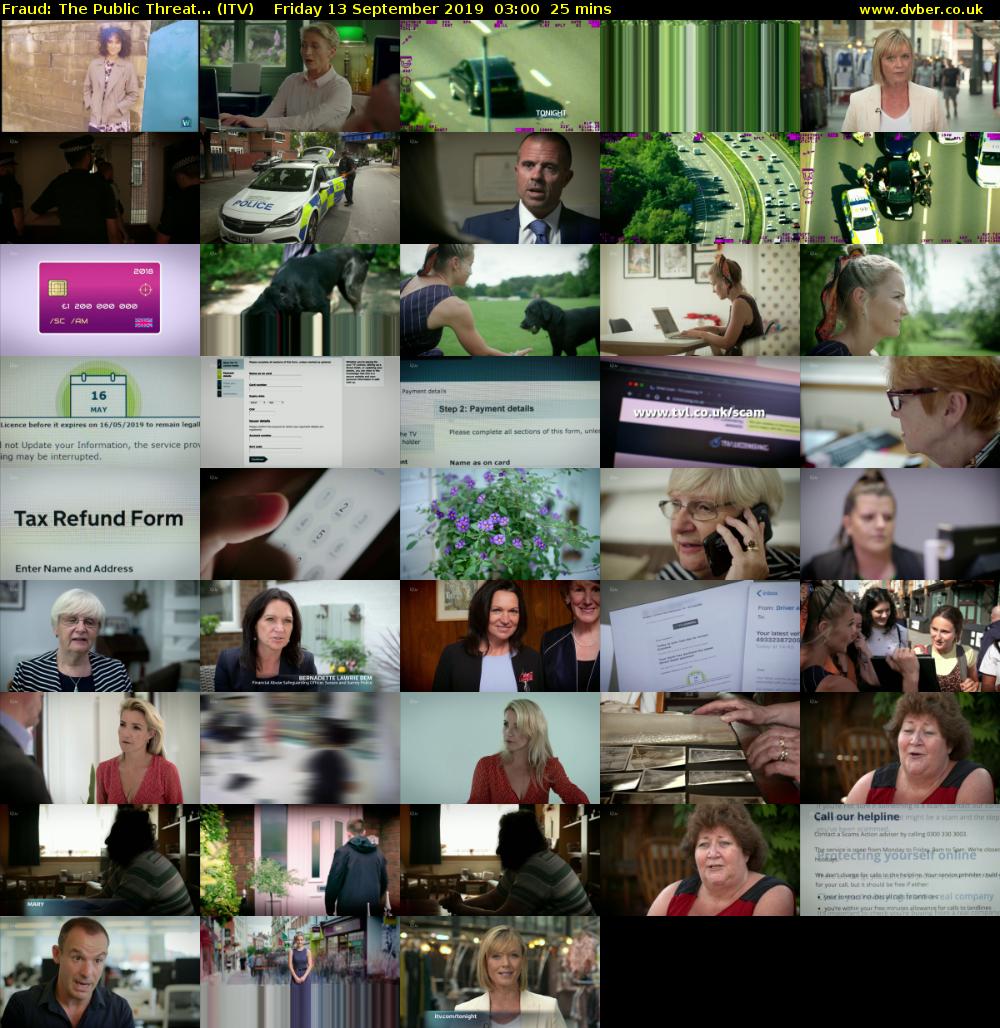 Fraud: The Public Threat... (ITV) Friday 13 September 2019 03:00 - 03:25