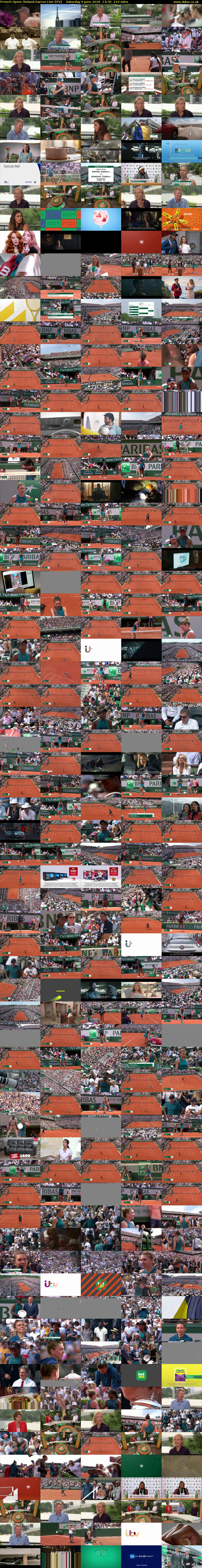 French Open: Roland-Garros Live (ITV) Saturday 9 June 2018 13:30 - 17:00