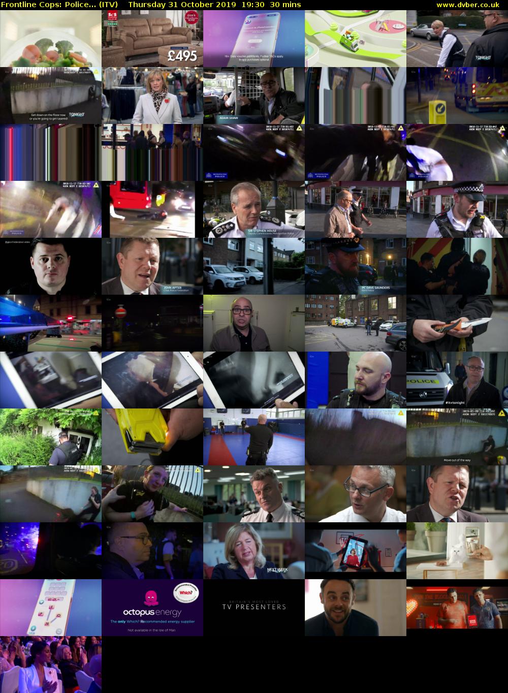 Frontline Cops: Police... (ITV) Thursday 31 October 2019 19:30 - 20:00