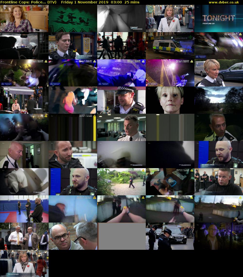 Frontline Cops: Police... (ITV) Friday 1 November 2019 03:00 - 03:25