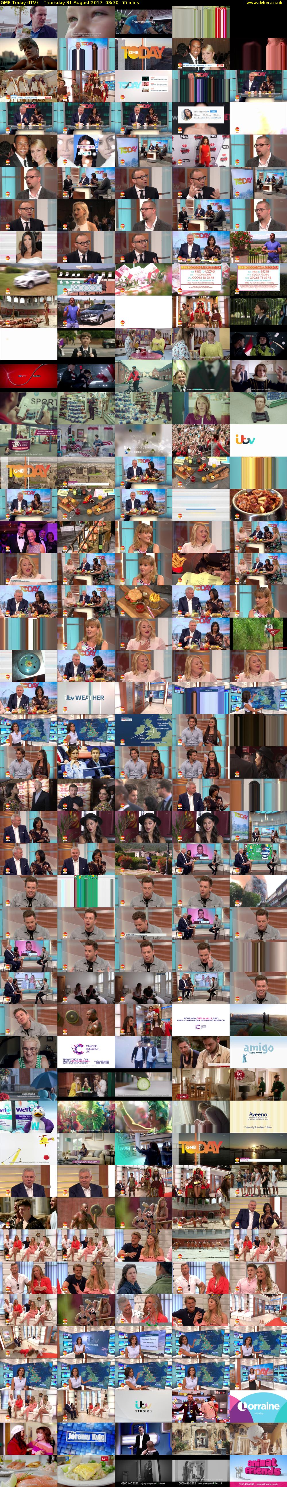GMB Today (ITV) Thursday 31 August 2017 08:30 - 09:25