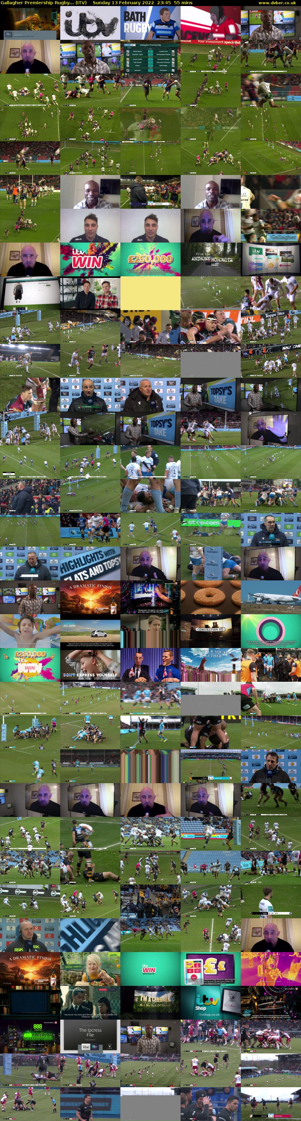 Gallagher Premiership Rugby... (ITV) Sunday 13 February 2022 23:45 - 00:40