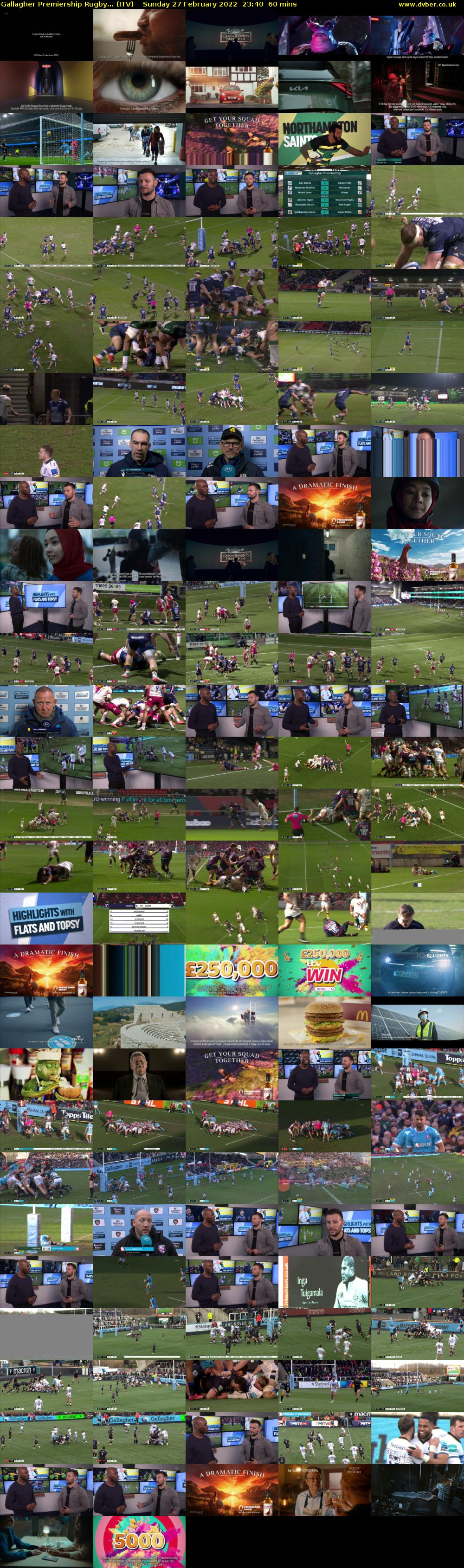 Gallagher Premiership Rugby... (ITV) Sunday 27 February 2022 23:40 - 00:40
