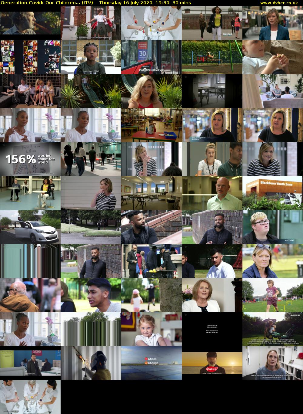 Generation Covid: Our Children... (ITV) Thursday 16 July 2020 19:30 - 20:00