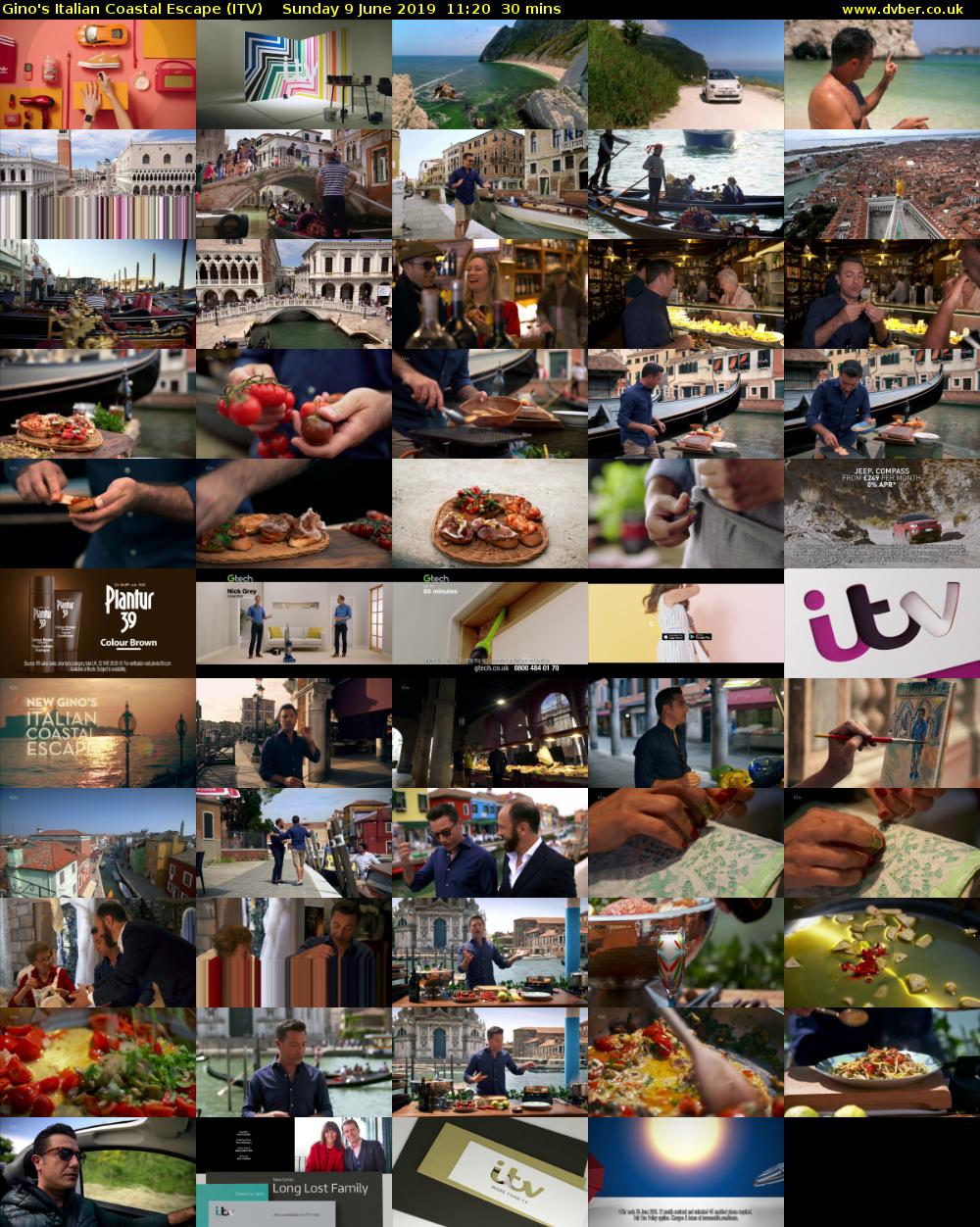 Gino's Italian Coastal Escape (ITV) Sunday 9 June 2019 11:20 - 11:50