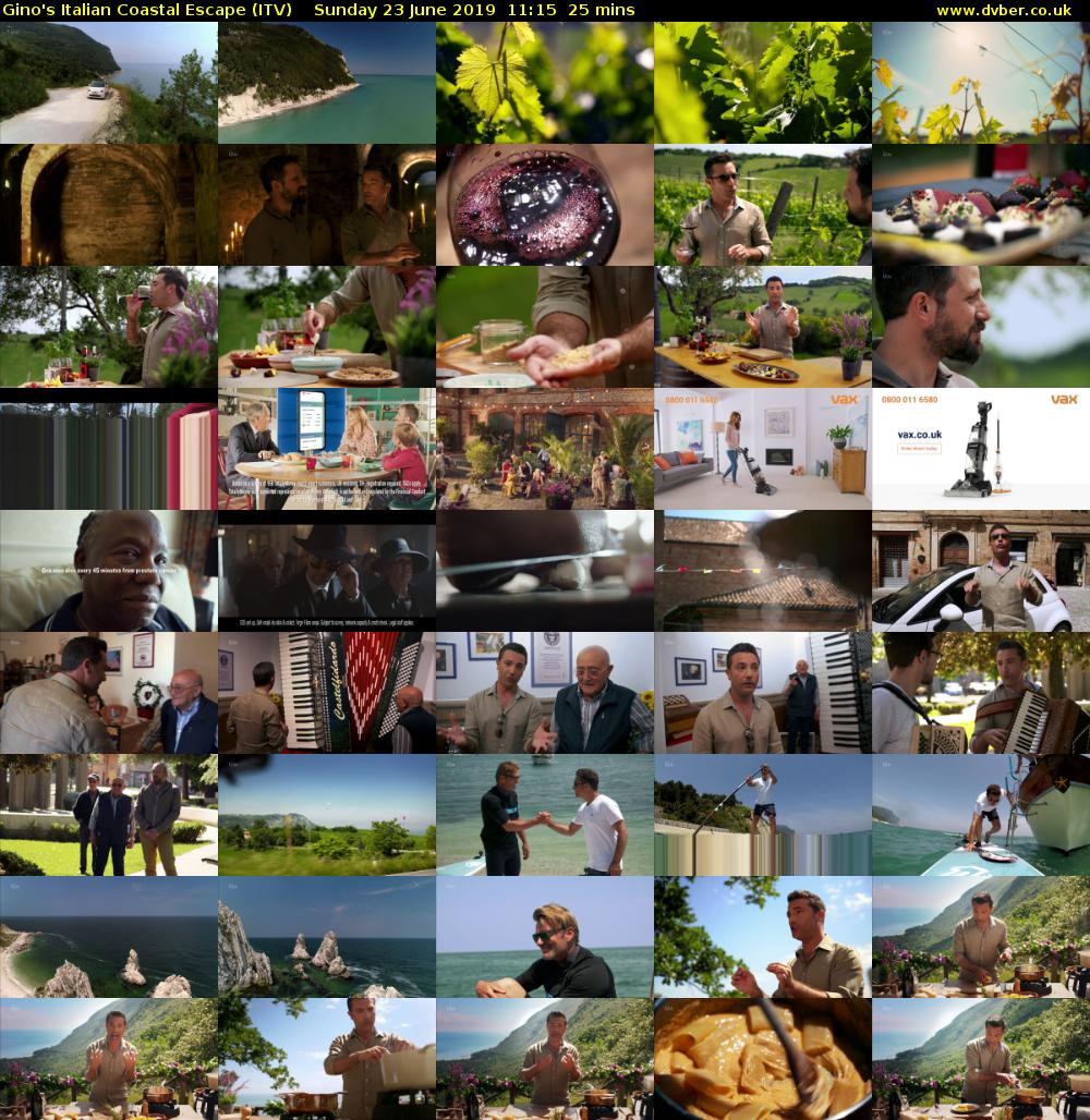 Gino's Italian Coastal Escape (ITV) Sunday 23 June 2019 11:15 - 11:40
