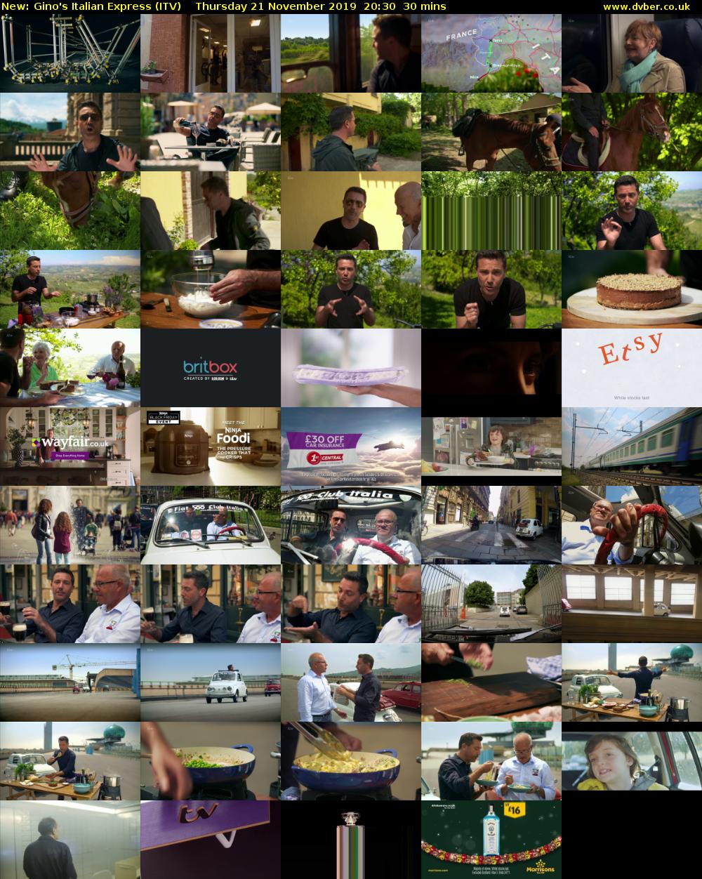 Gino's Italian Express (ITV) Thursday 21 November 2019 20:30 - 21:00