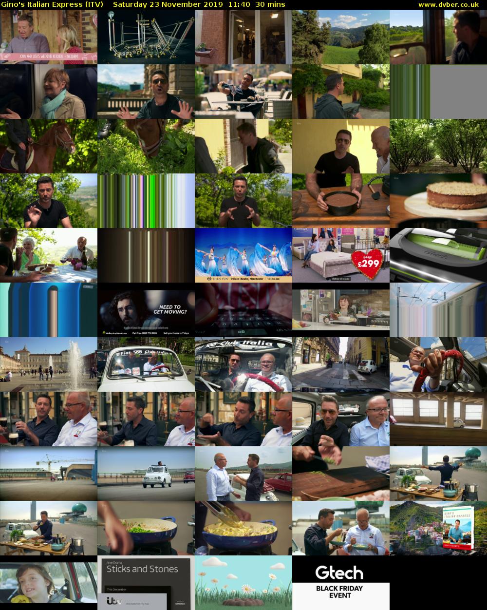 Gino's Italian Express (ITV) Saturday 23 November 2019 11:40 - 12:10