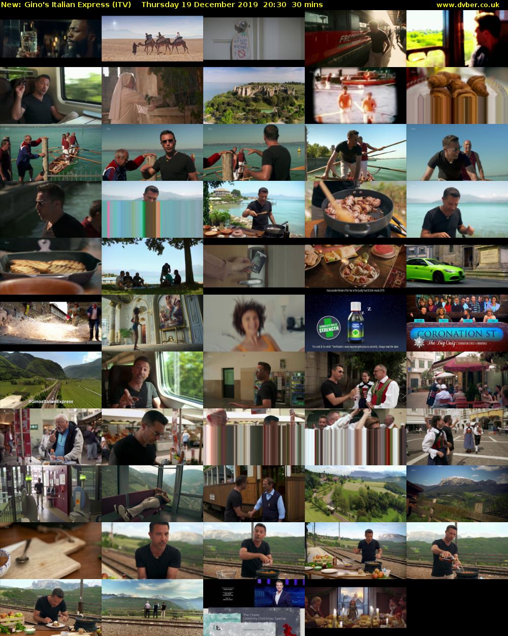 Gino's Italian Express (ITV) Thursday 19 December 2019 20:30 - 21:00