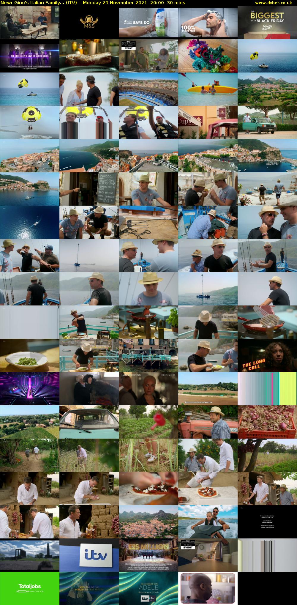 Gino's Italian Family... (ITV) Monday 29 November 2021 20:00 - 20:30