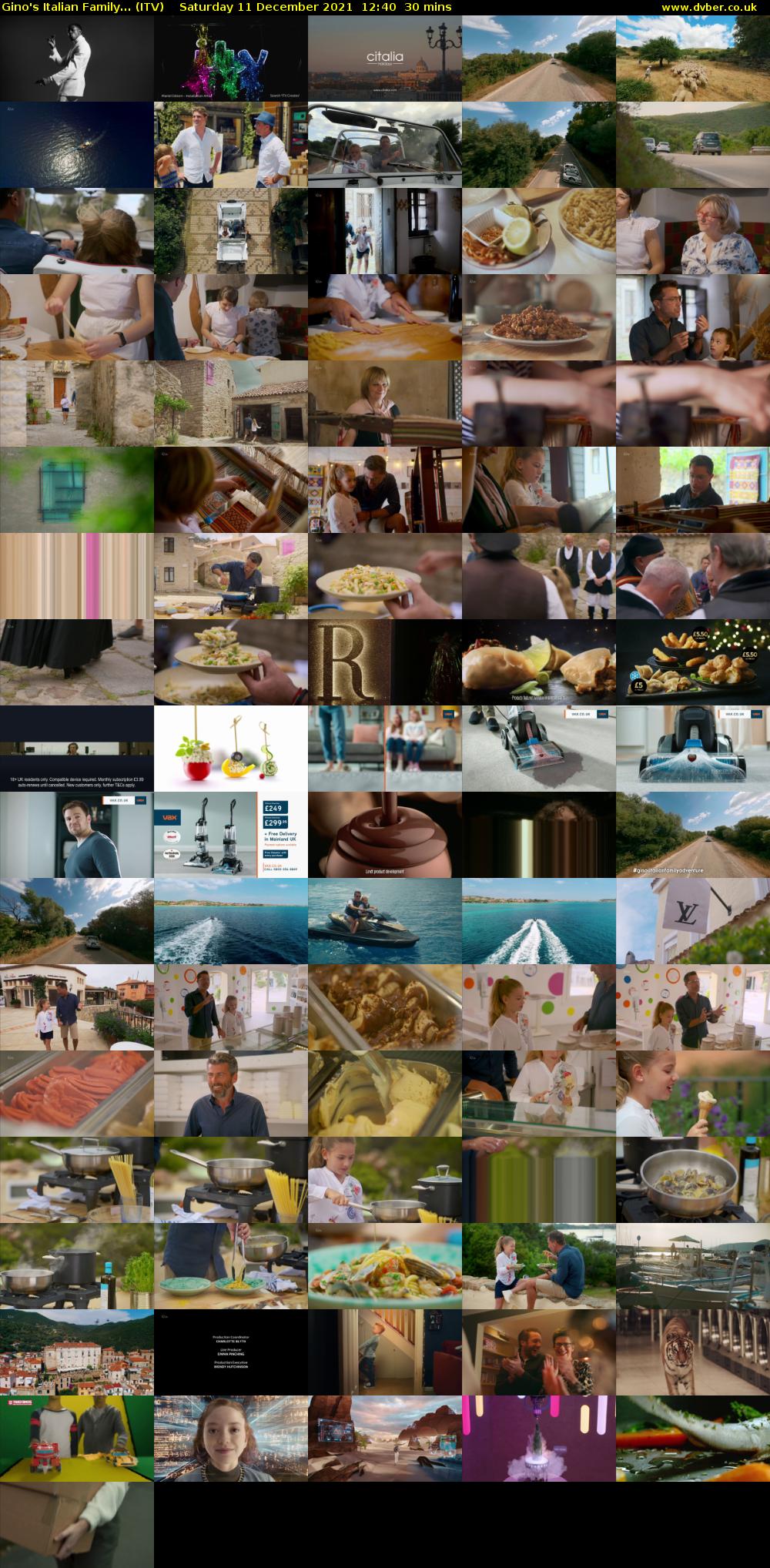 Gino's Italian Family... (ITV) Saturday 11 December 2021 12:40 - 13:10