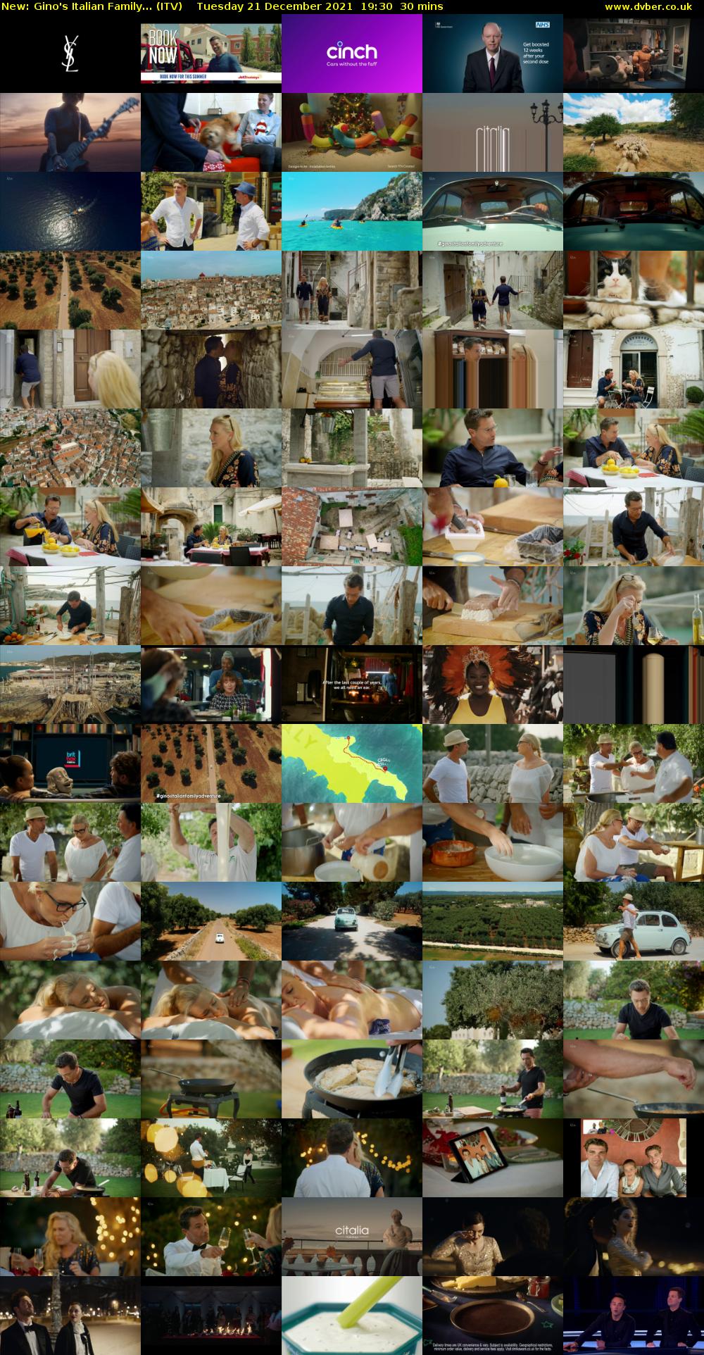 Gino's Italian Family... (ITV) Tuesday 21 December 2021 19:30 - 20:00