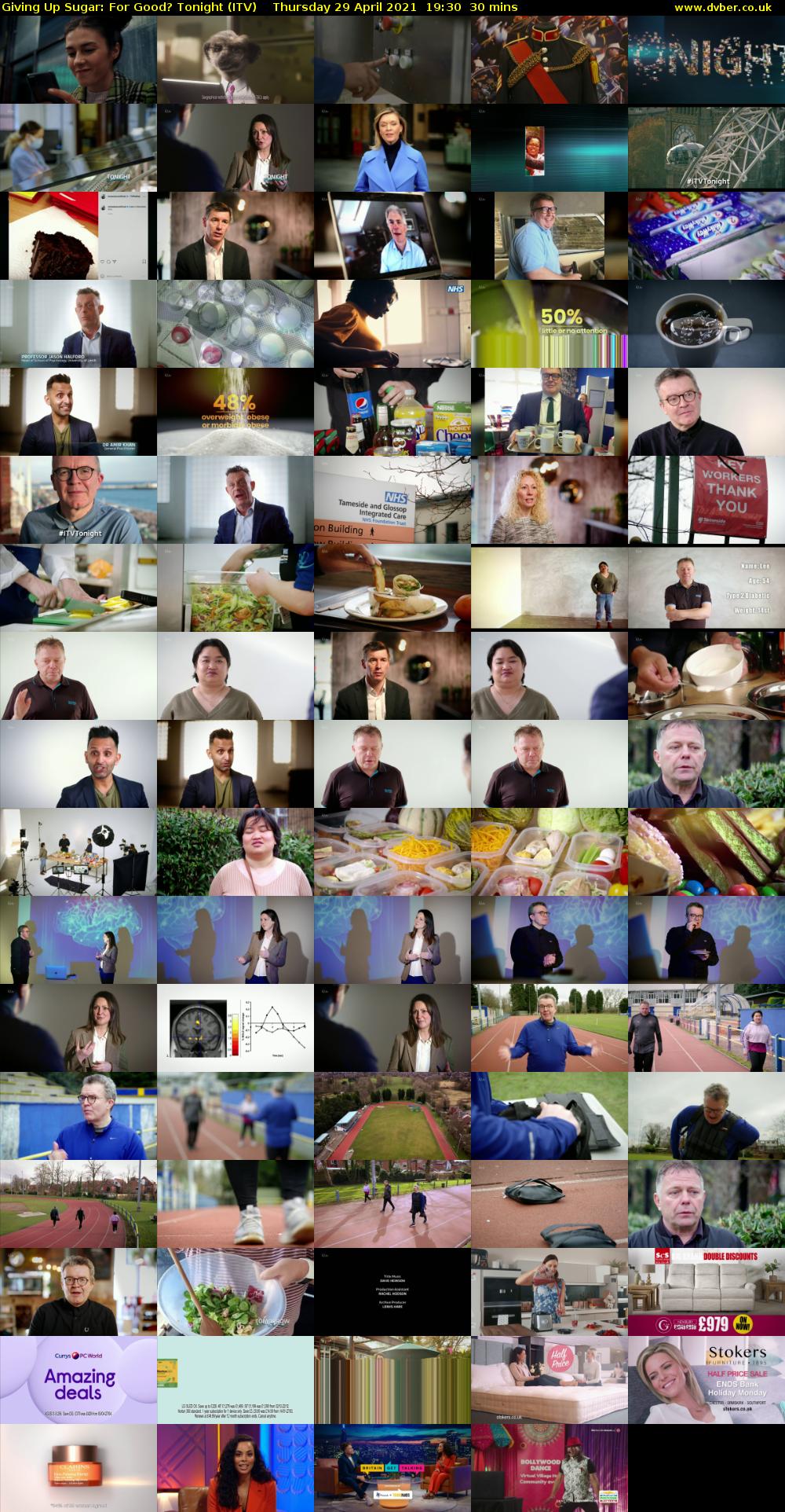 Giving Up Sugar: For Good? Tonight (ITV) Thursday 29 April 2021 19:30 - 20:00