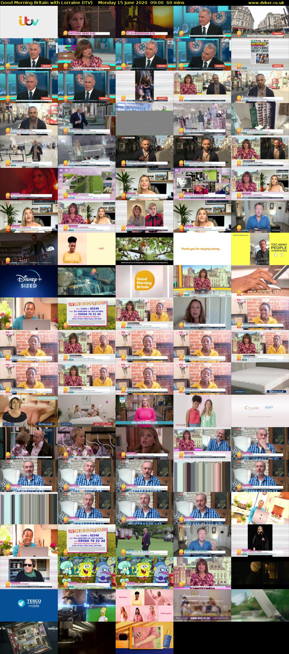 Good Morning Britain with Lorraine (ITV) Monday 15 June 2020 09:00 - 10:00