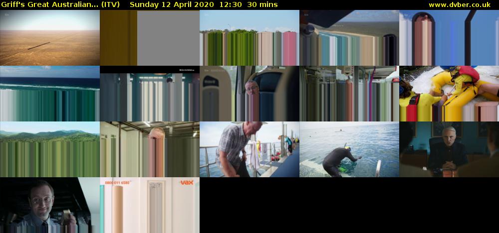 Griff's Great Australian... (ITV) Sunday 12 April 2020 12:30 - 13:00