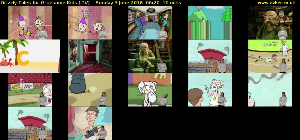 Grizzly Tales for Gruesome Kids (ITV) Sunday 3 June 2018 06:20 - 06:30