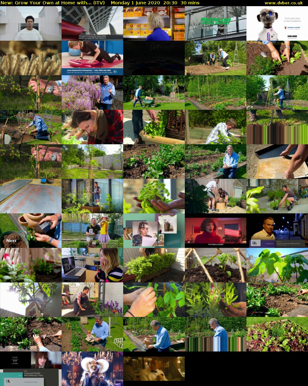 Grow Your Own at Home with... (ITV) Monday 1 June 2020 20:30 - 21:00
