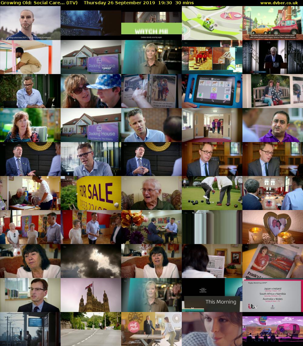 Growing Old: Social Care... (ITV) Thursday 26 September 2019 19:30 - 20:00