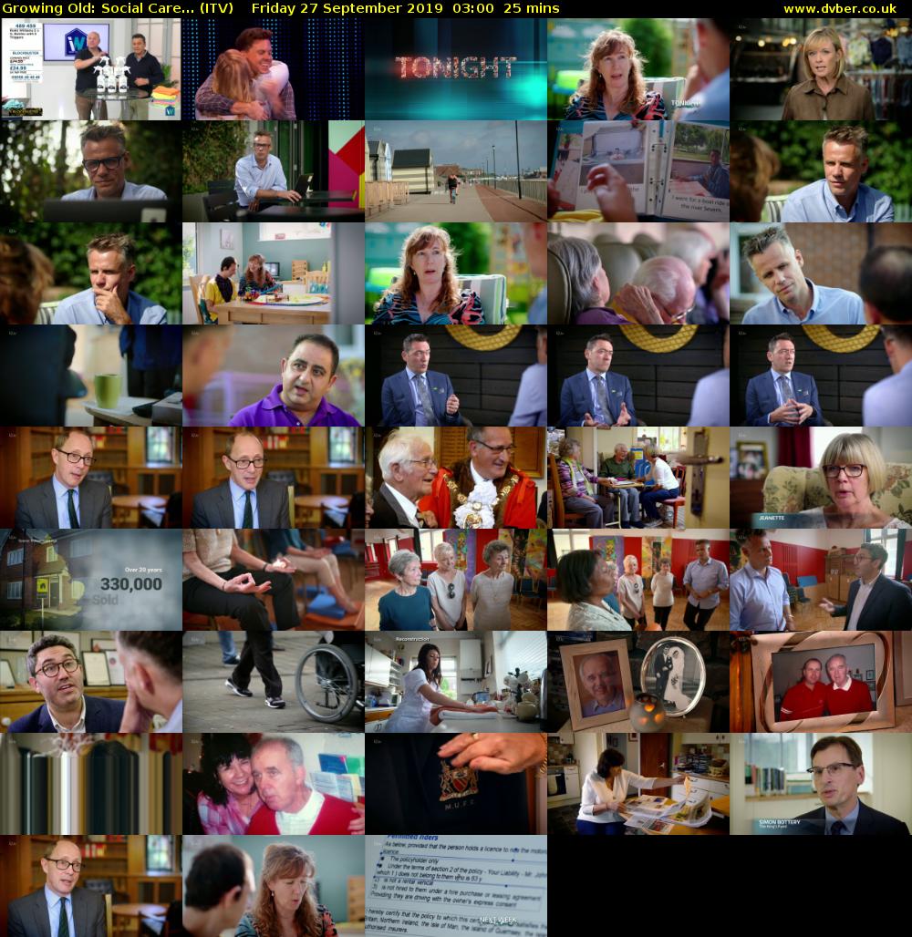 Growing Old: Social Care... (ITV) Friday 27 September 2019 03:00 - 03:25