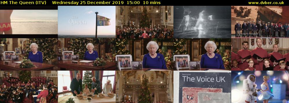 HM The Queen (ITV) Wednesday 25 December 2019 15:00 - 15:10