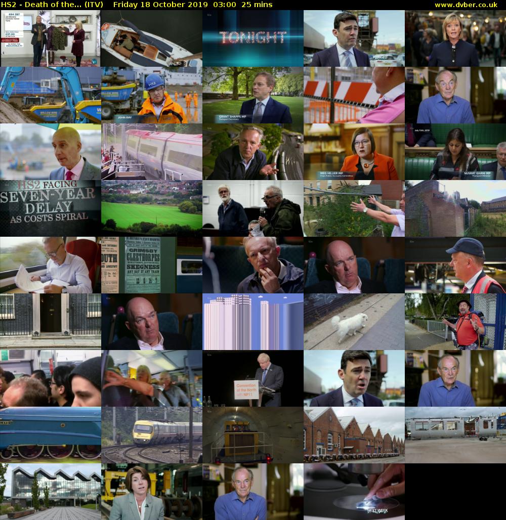HS2 - Death of the... (ITV) Friday 18 October 2019 03:00 - 03:25
