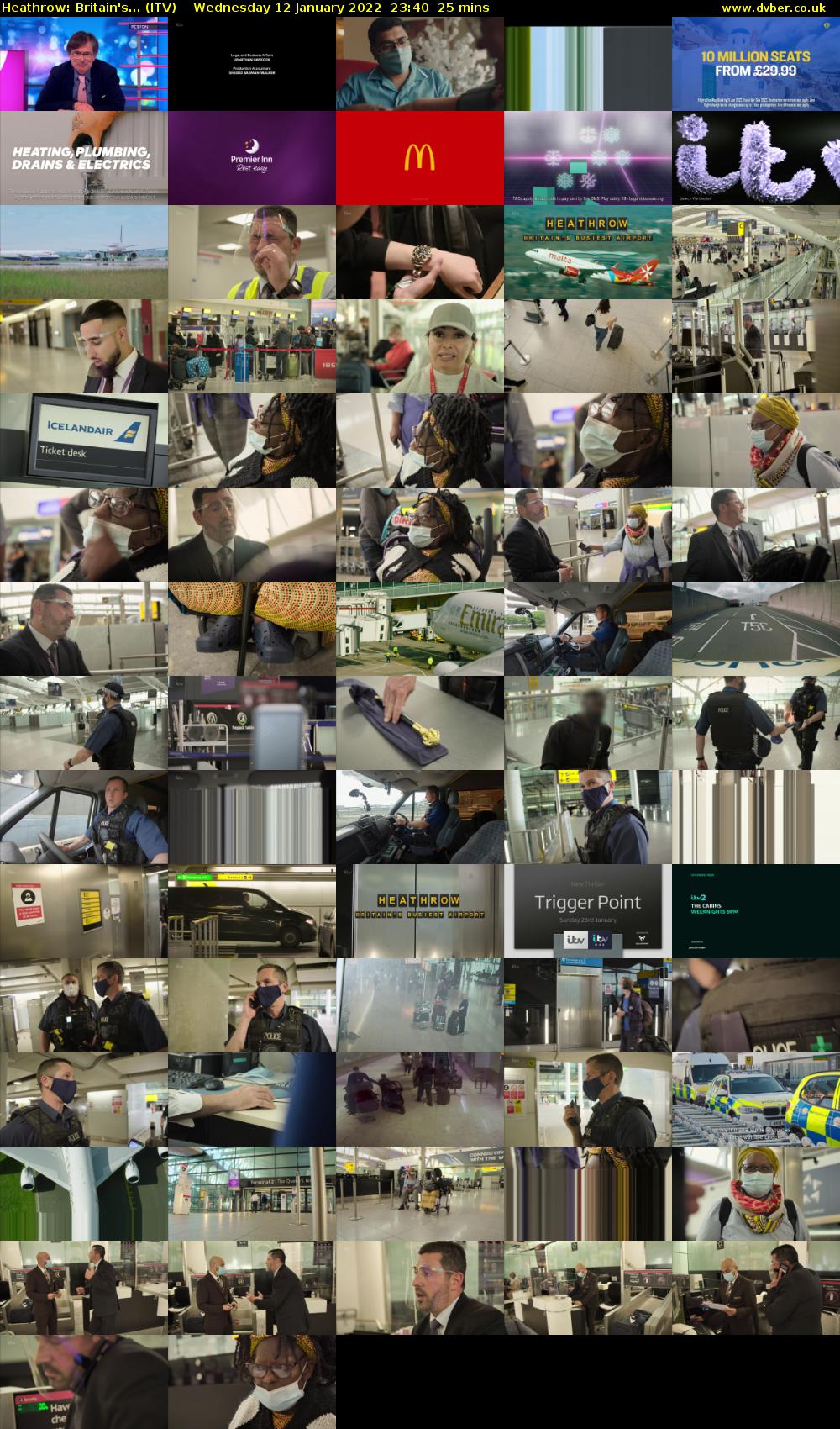 Heathrow: Britain's... (ITV) Wednesday 12 January 2022 23:40 - 00:05