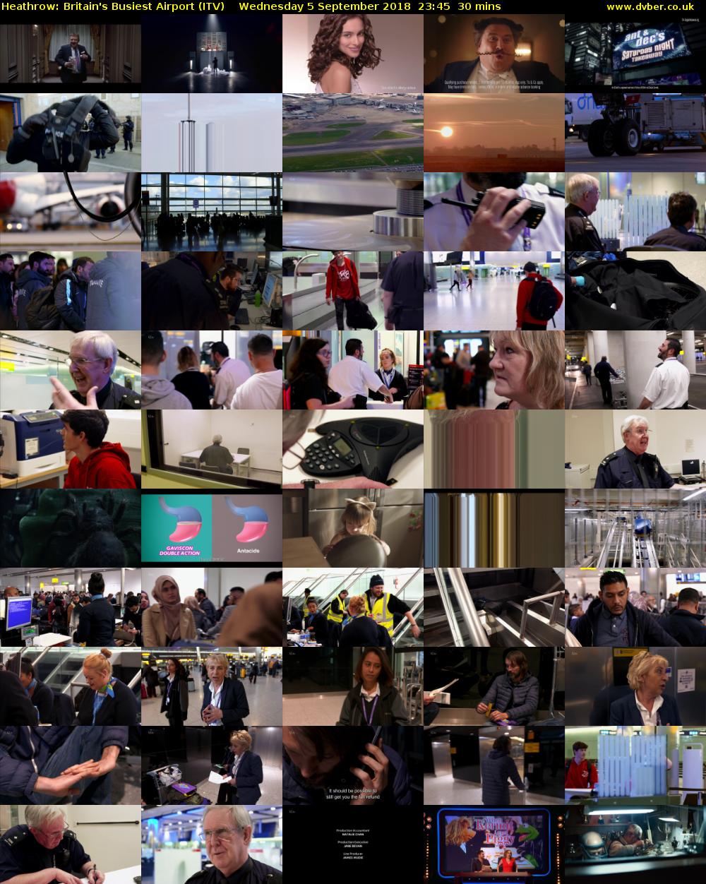 Heathrow: Britain's Busiest Airport (ITV) Wednesday 5 September 2018 23:45 - 00:15