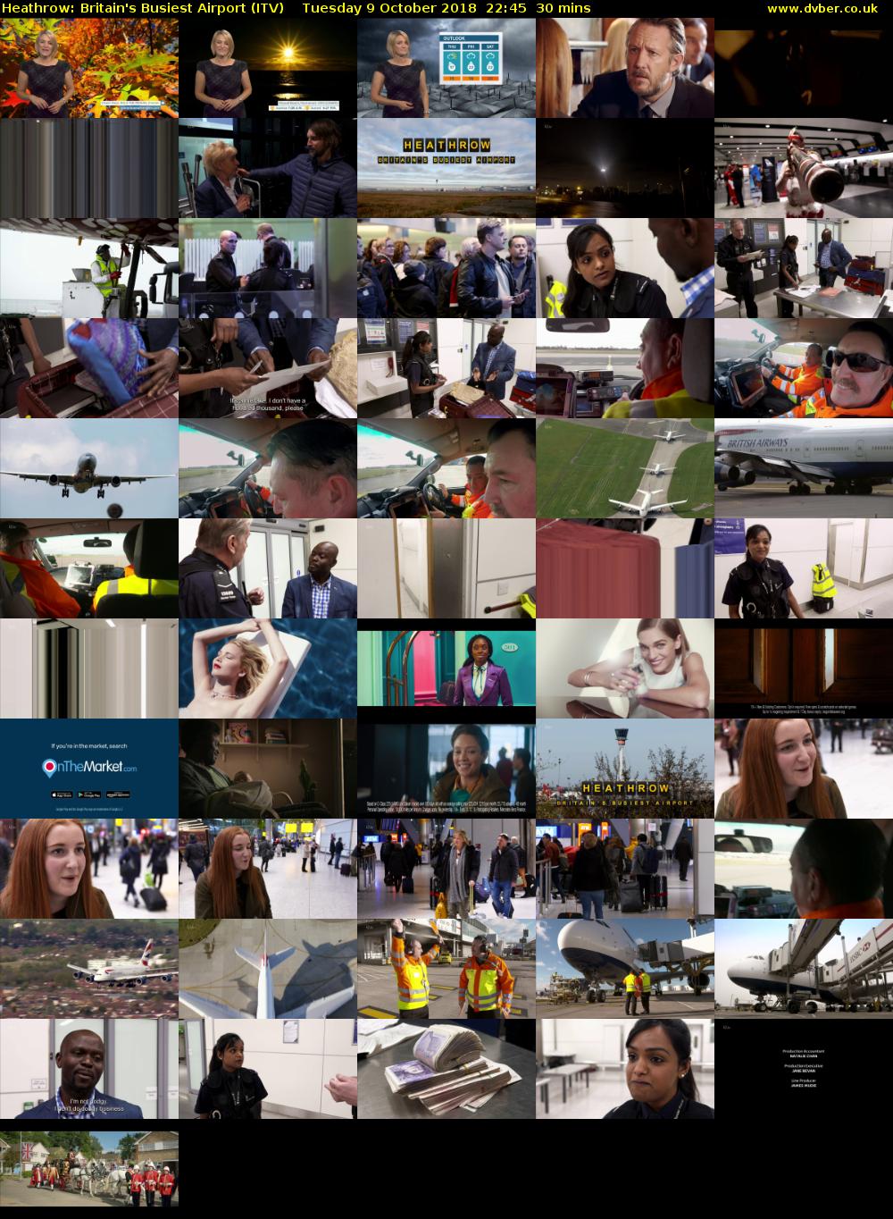 Heathrow: Britain's Busiest Airport (ITV) Tuesday 9 October 2018 22:45 - 23:15