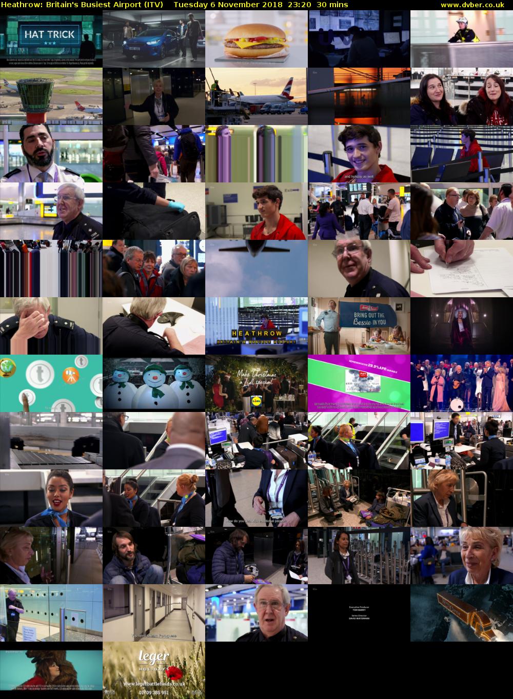 Heathrow: Britain's Busiest Airport (ITV) Tuesday 6 November 2018 23:20 - 23:50