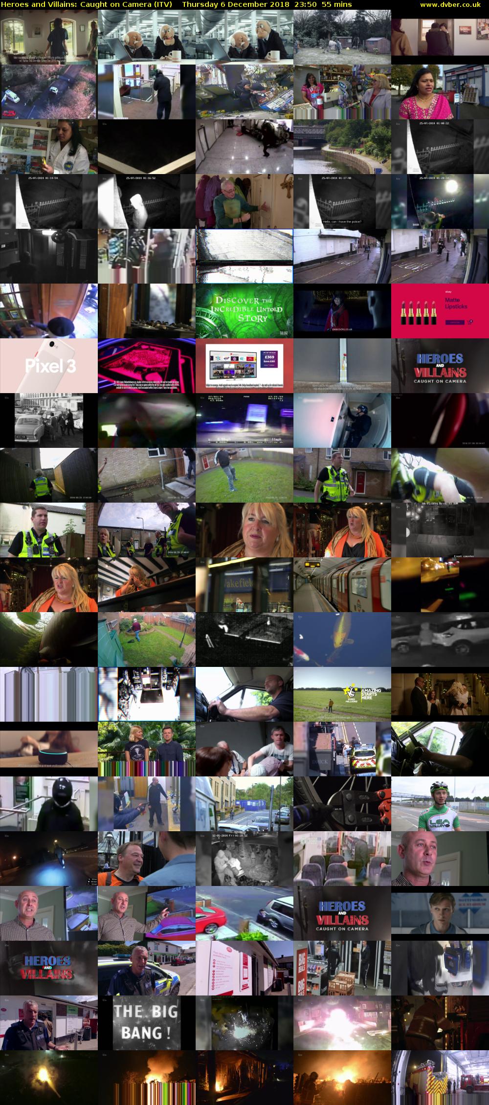 Heroes and Villains: Caught on Camera (ITV) Thursday 6 December 2018 23:50 - 00:45