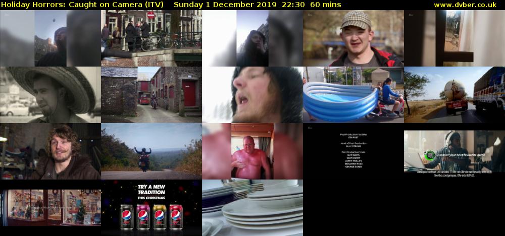Holiday Horrors: Caught on Camera (ITV) Sunday 1 December 2019 22:30 - 23:30