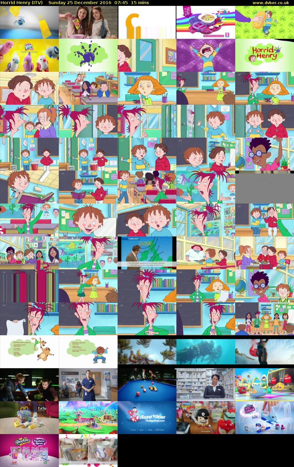 Horrid Henry (ITV) Sunday 25 December 2016 07:45 - 08:00