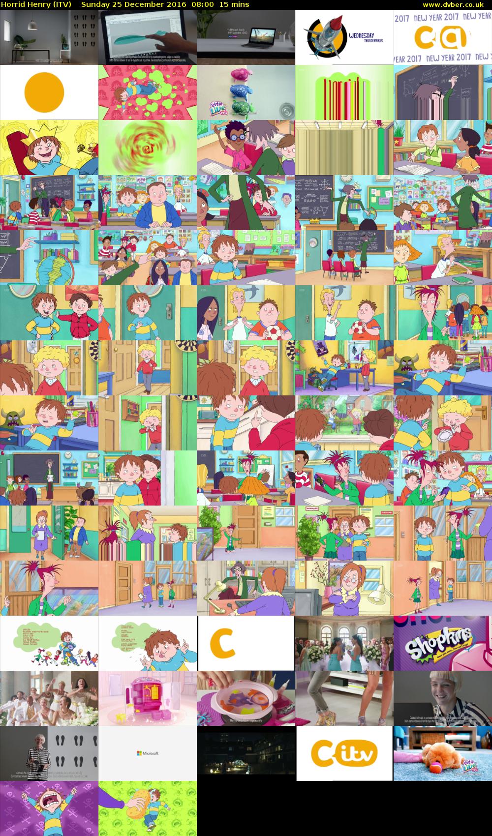 Horrid Henry (ITV) Sunday 25 December 2016 08:00 - 08:15