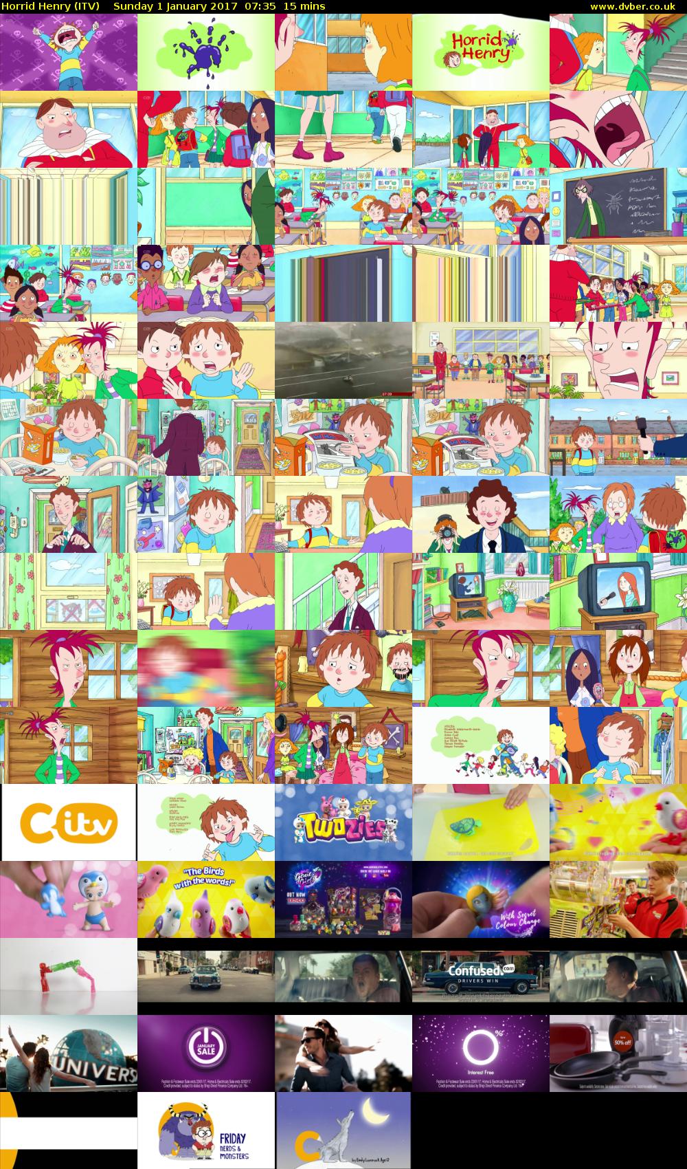 Horrid Henry (ITV) Sunday 1 January 2017 07:35 - 07:50