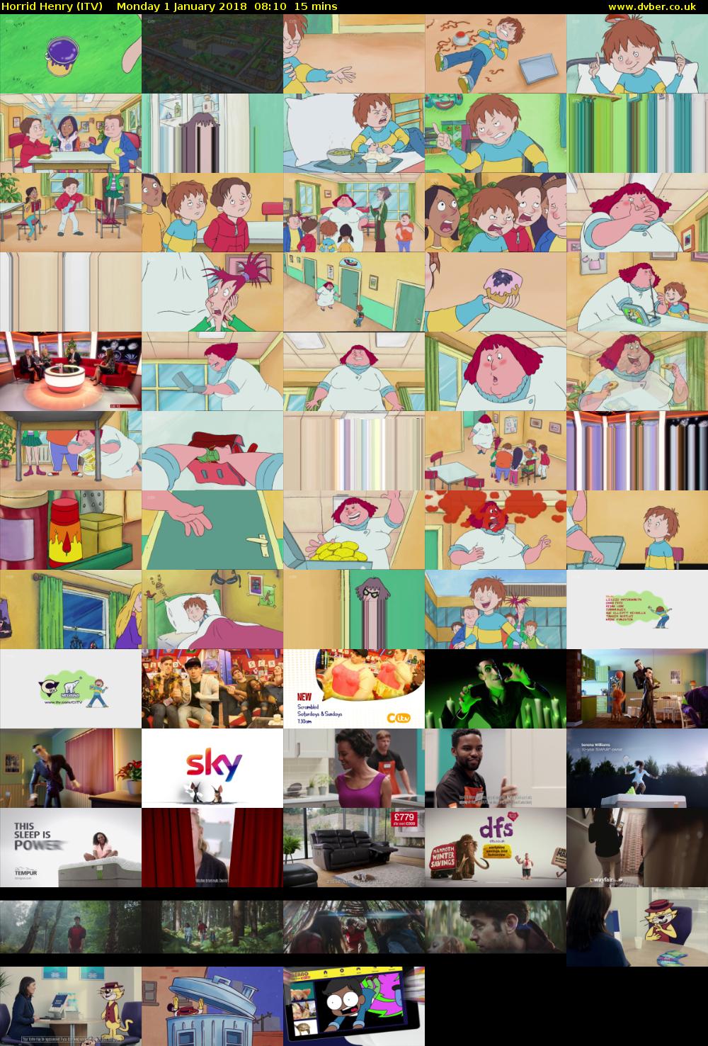 Horrid Henry (ITV) Monday 1 January 2018 08:10 - 08:25