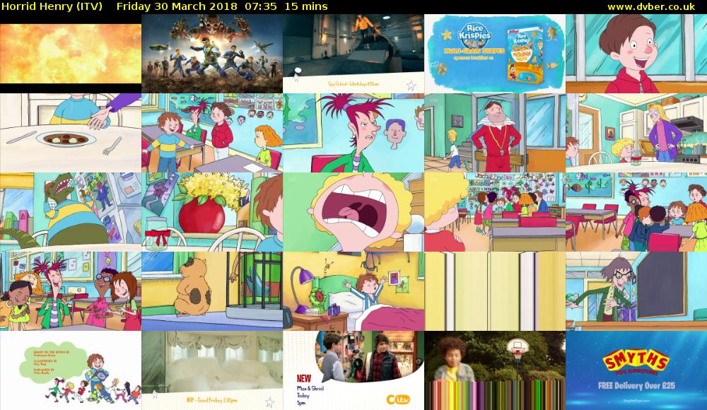 Horrid Henry (ITV) Friday 30 March 2018 07:35 - 07:50