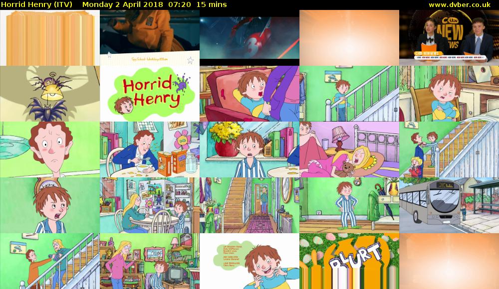 Horrid Henry (ITV) Monday 2 April 2018 07:20 - 07:35