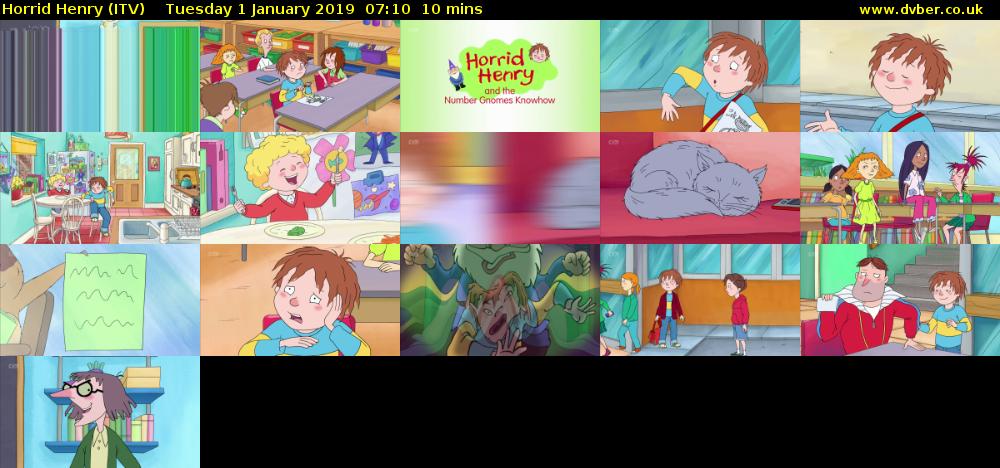 Horrid Henry (ITV) Tuesday 1 January 2019 07:10 - 07:20