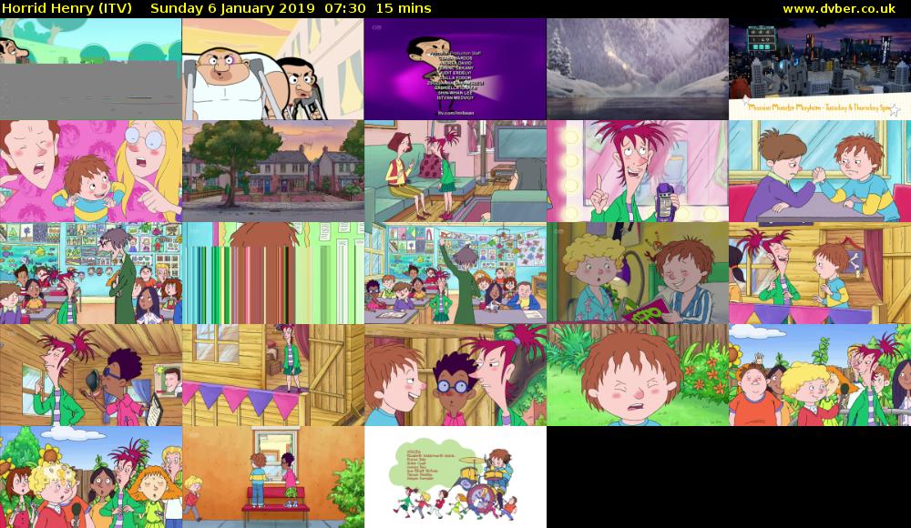 Horrid Henry (ITV) Sunday 6 January 2019 07:30 - 07:45