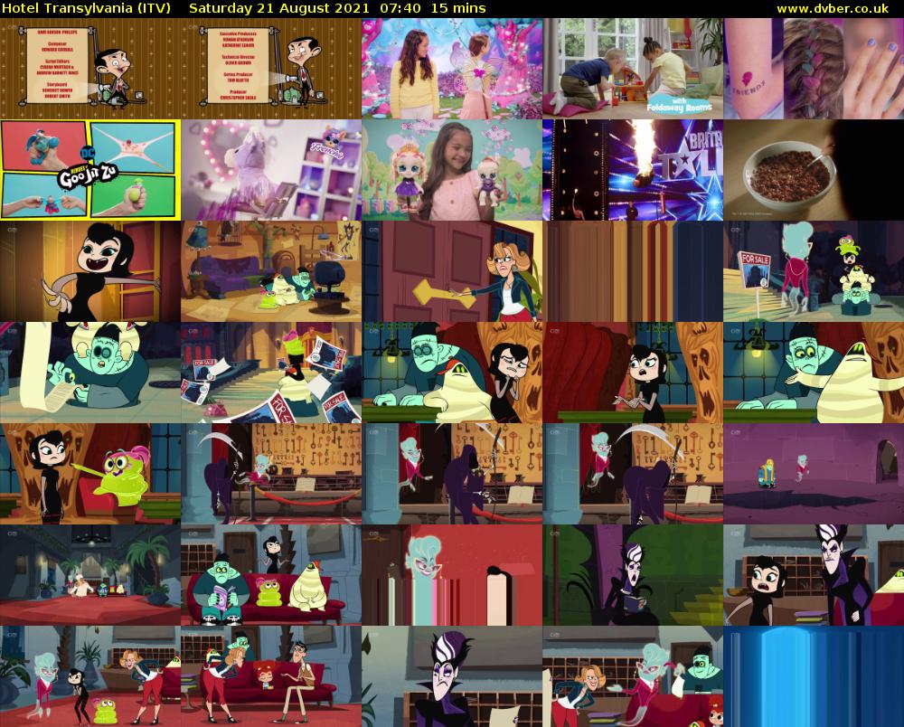 Hotel Transylvania (ITV) Saturday 21 August 2021 07:40 - 07:55