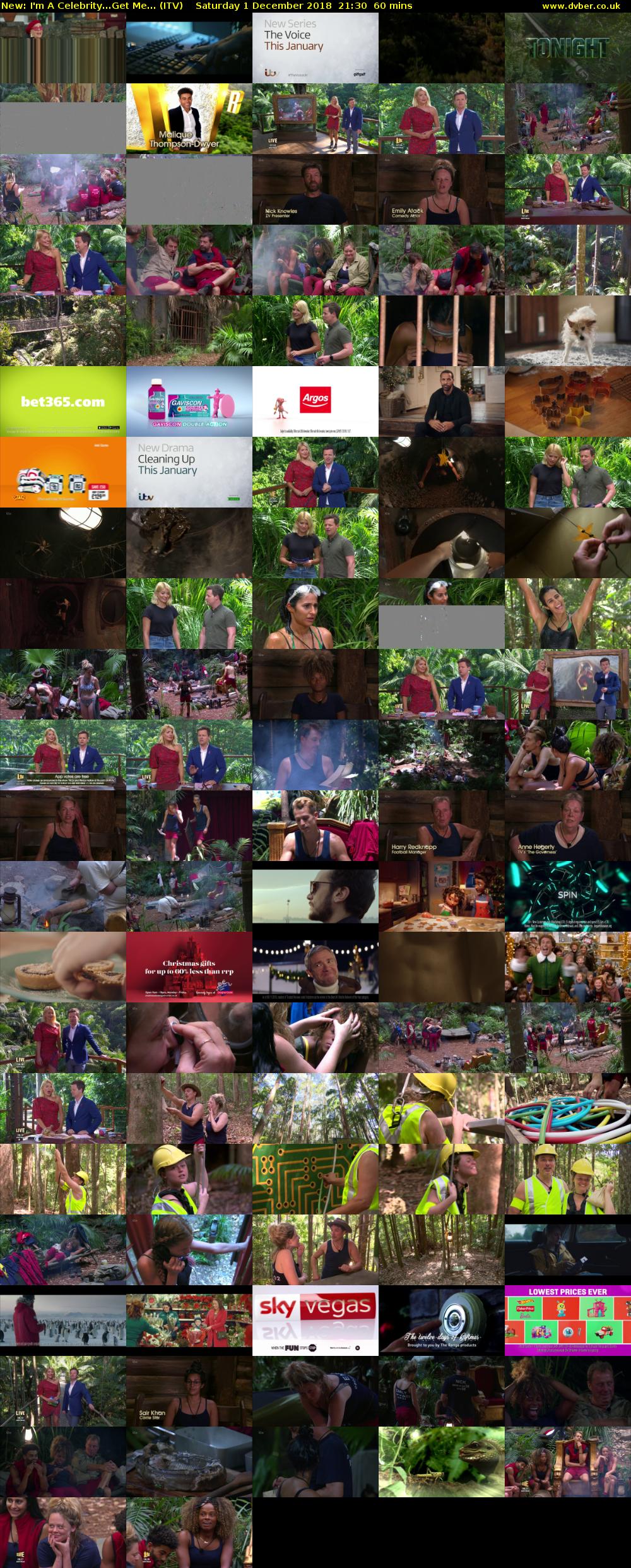 I'm A Celebrity...Get Me... (ITV) Saturday 1 December 2018 21:30 - 22:30