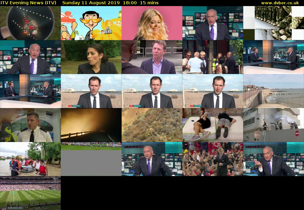 ITV Evening News (ITV) Sunday 11 August 2019 18:00 - 18:15